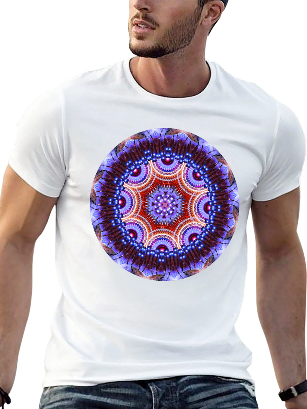Mystic Mandala Graphic Tee - Black Cotton Comfort