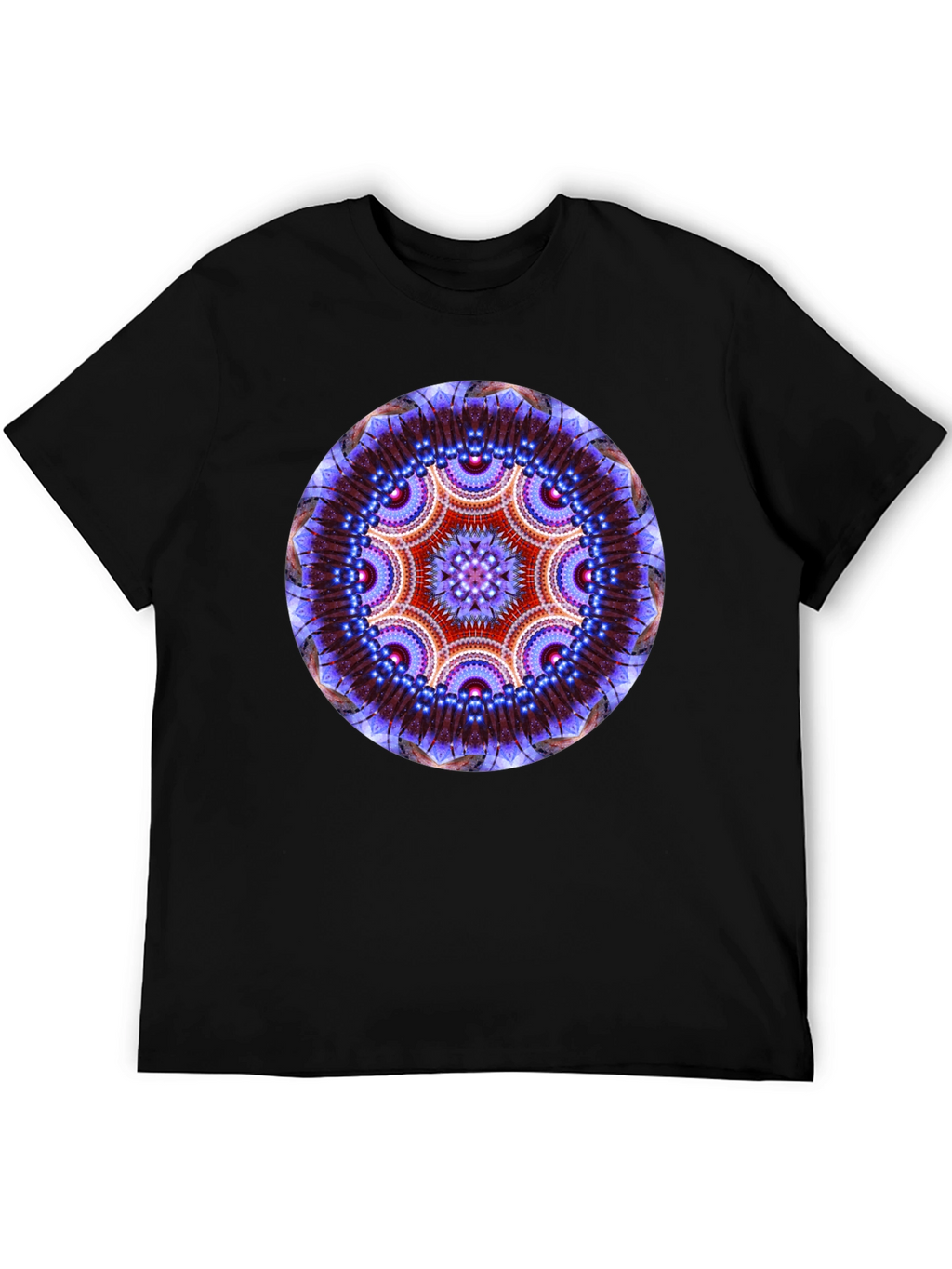 Mystic Mandala Graphic Tee - Black Cotton Comfort