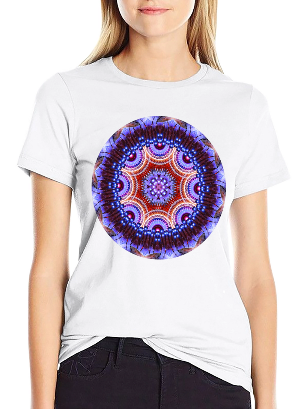 Mystic Mandala Graphic Tee - Black Cotton Comfort