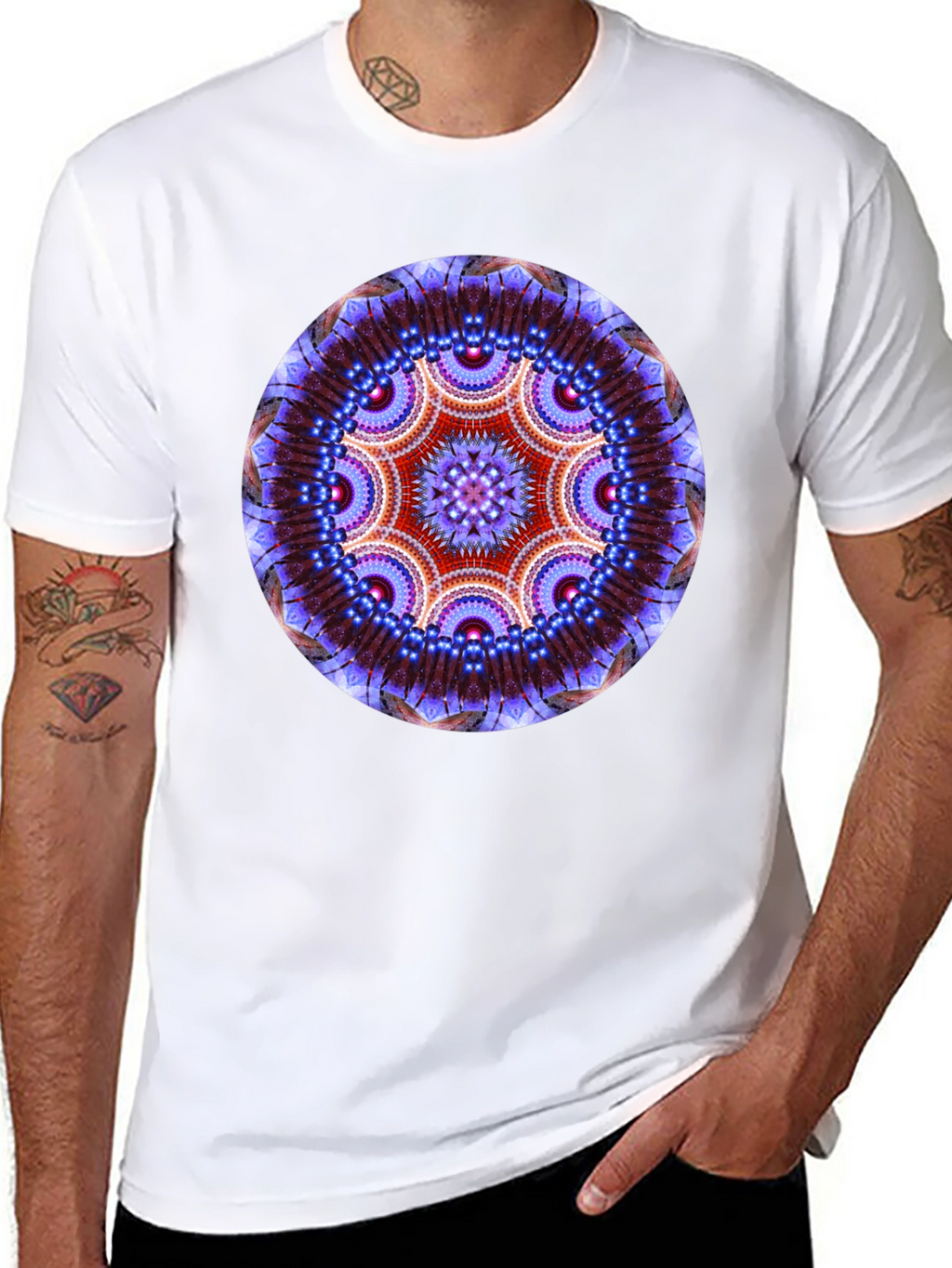 Mystic Mandala Graphic Tee - Black Cotton Comfort