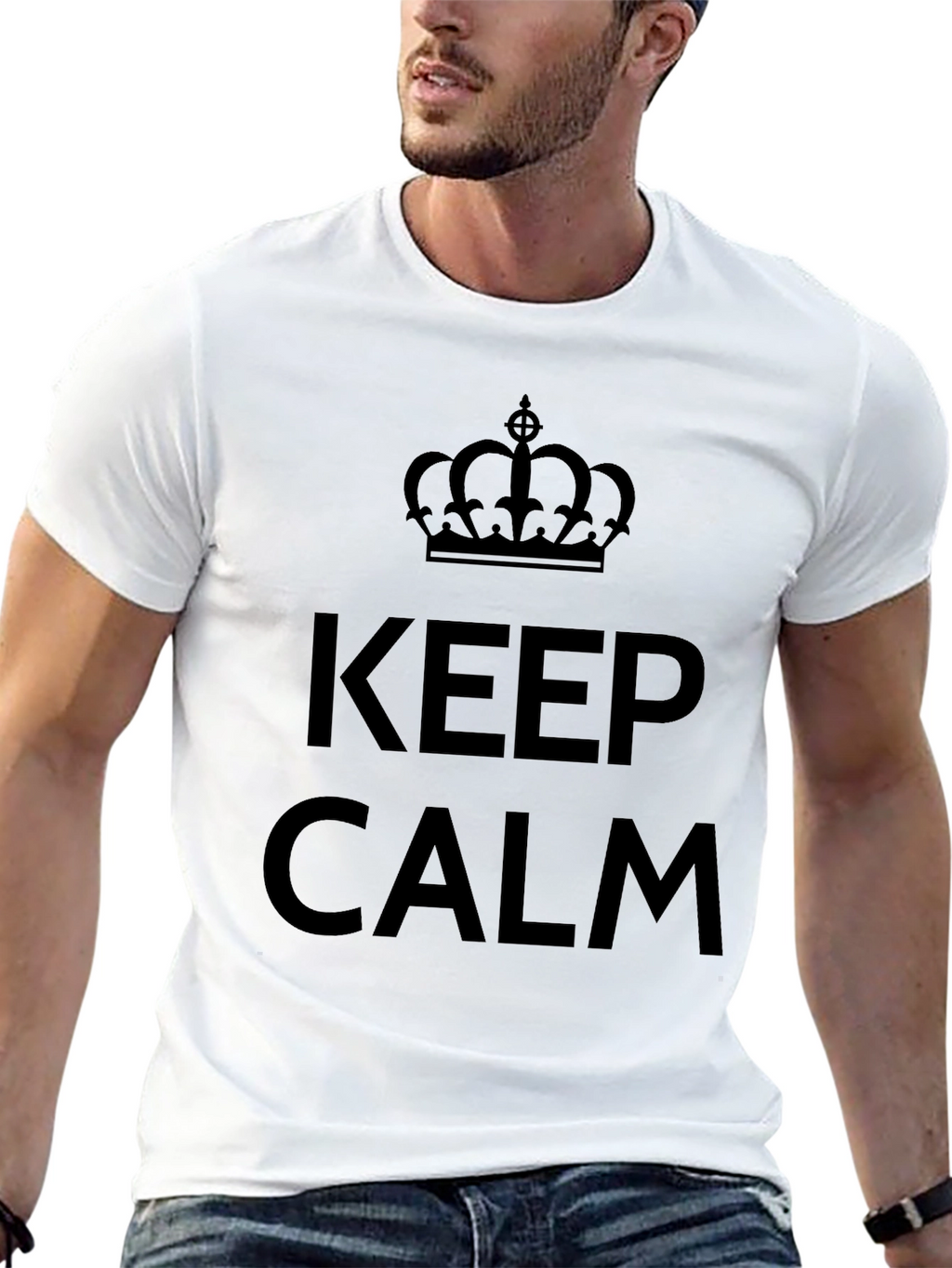 Keep Calm Crown Graphic Tee - Black