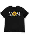 Sunflower MOM Graphic T-Shirt - Black Cotton Tee