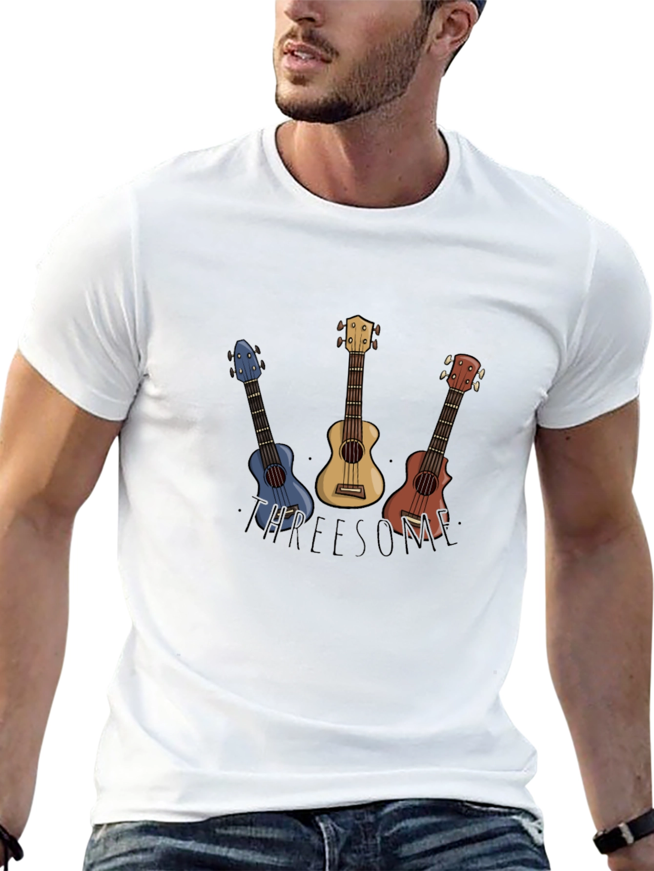 Ukulele T-Shirt - APREESOME - Black Cotton