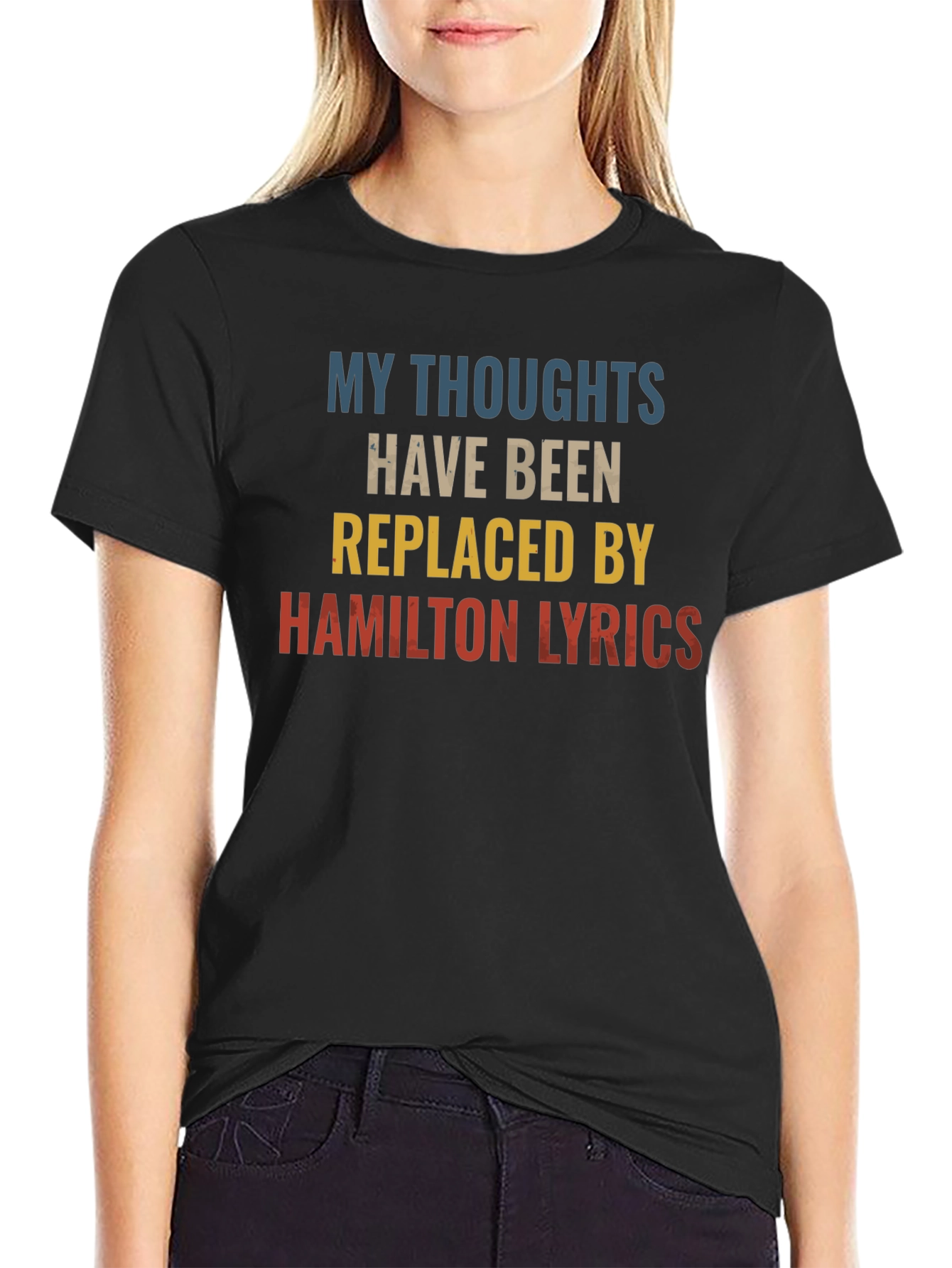 Hamilton Lyrics T-Shirt - Black Cotton Blend