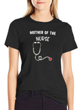 Mother of the Nurse T-Shirt - Floral Stethoscope