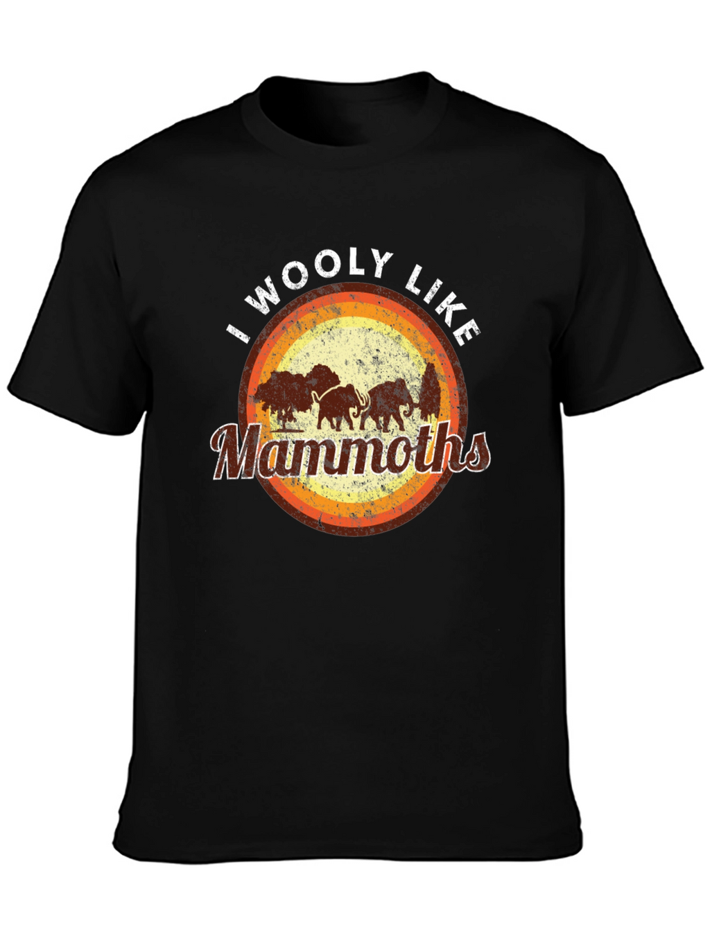 I Woolly Like Mammoths Black T-Shirt