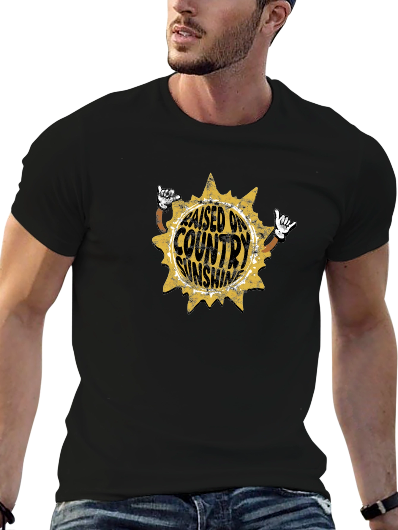 Raised on Country Sunshine Black Tee