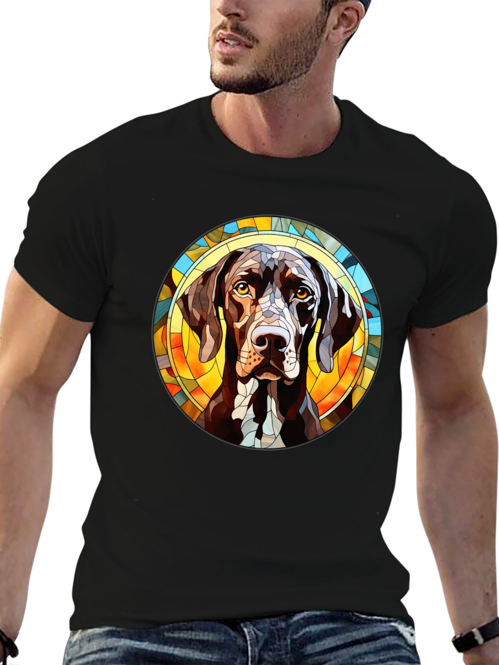 Dog Breed Stained Glass T-Shirt - Unique Design