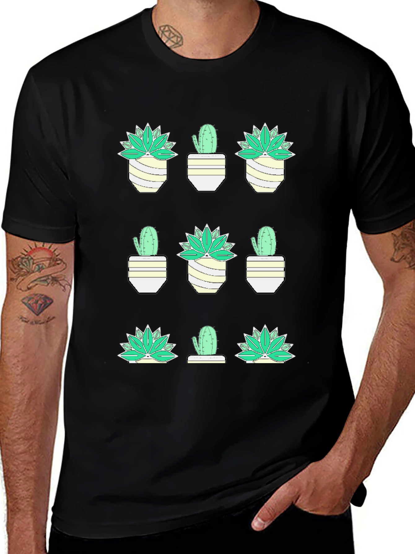 Cactus Plant Graphic Tee - Trendy Desert Style