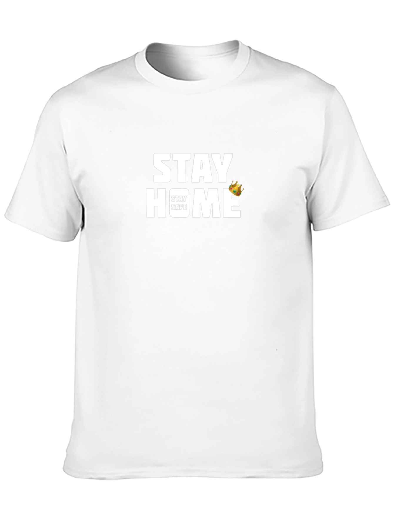 Stay Home Stay Safe Graphic T-Shirt - Black