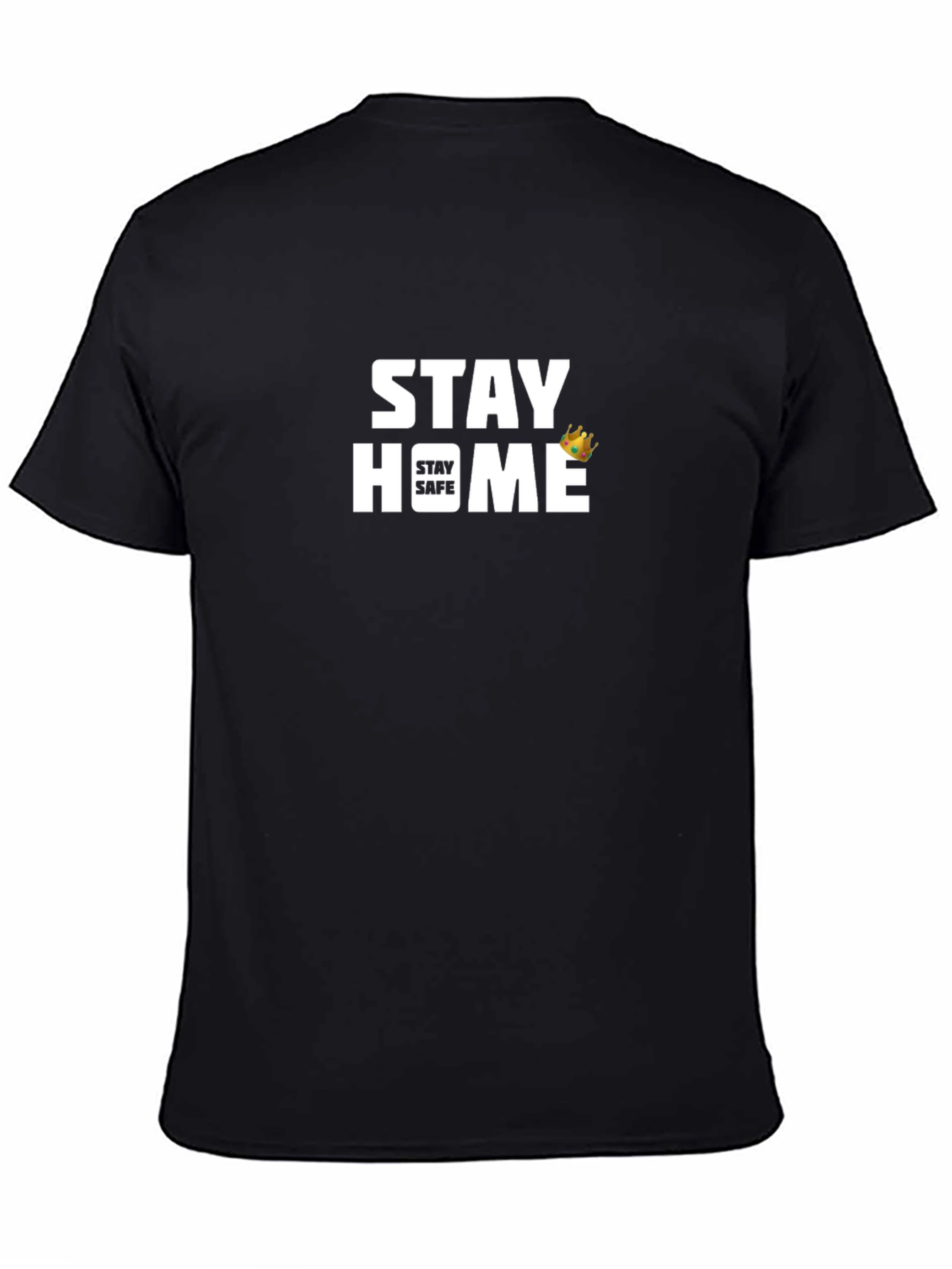 Stay Home Stay Safe Graphic T-Shirt - Black