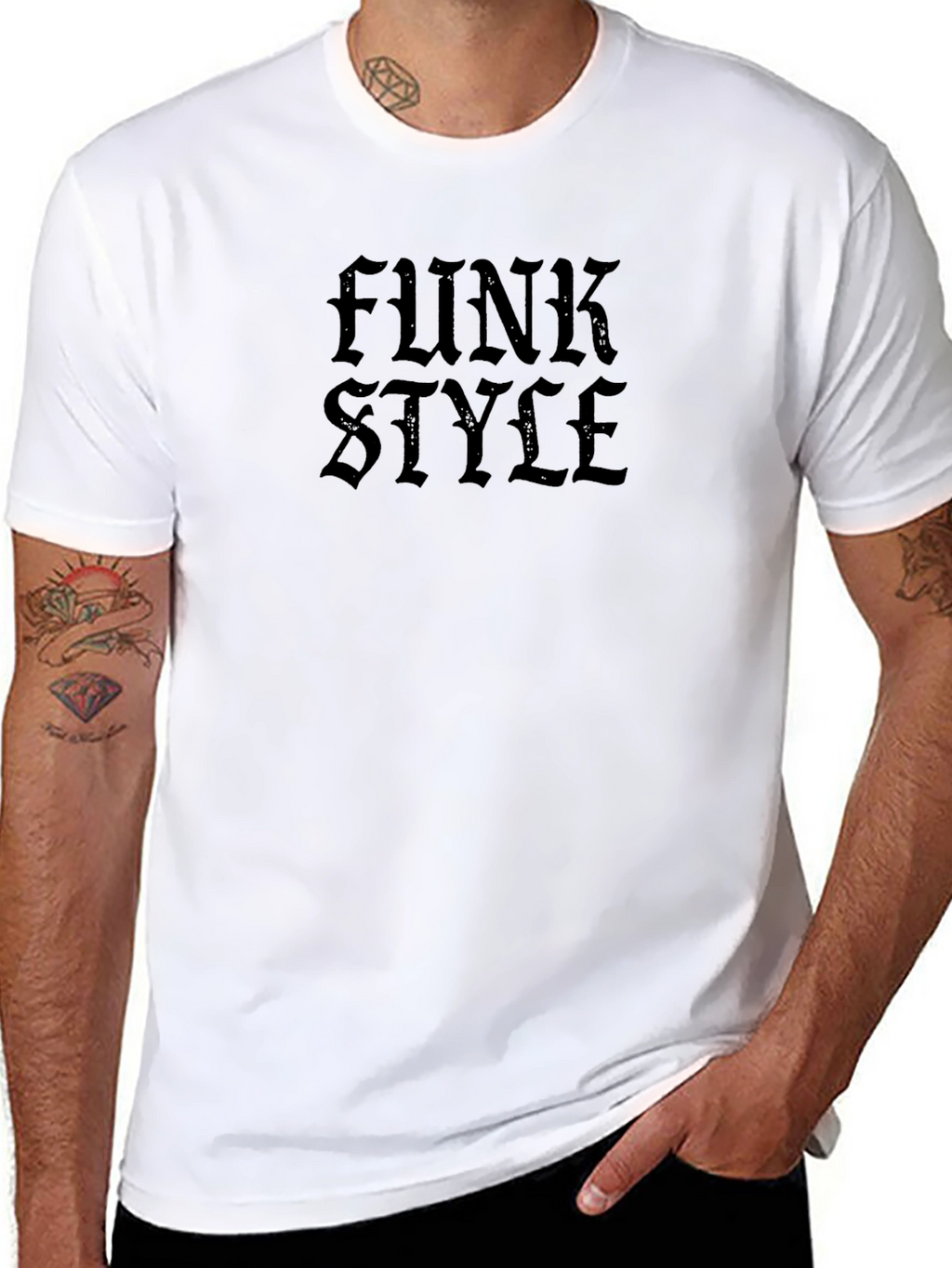 Funk Style Black Graphic Tee - Modern Urban Design