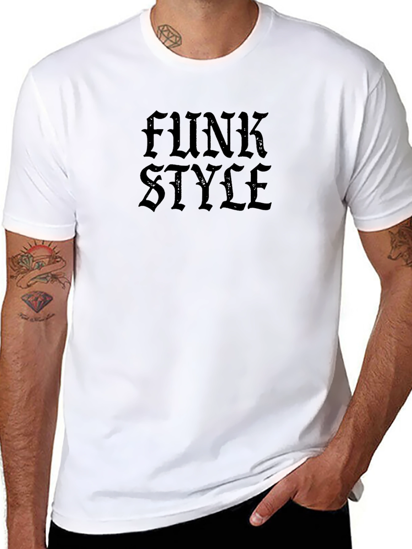 Funk Style Black Graphic Tee - Modern Urban Design