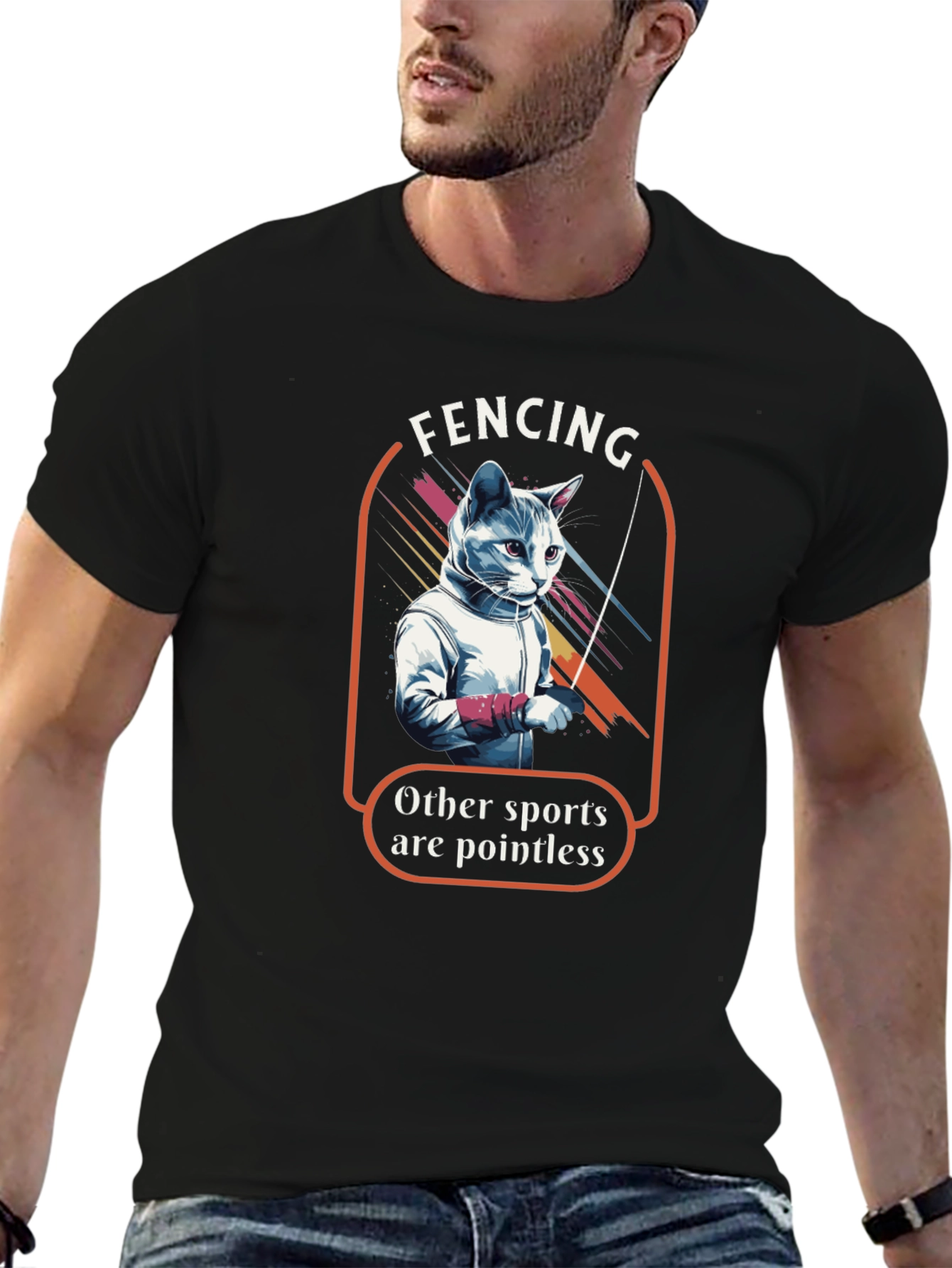 Fencing Cat T-Shirt: Other Sports are Pointless