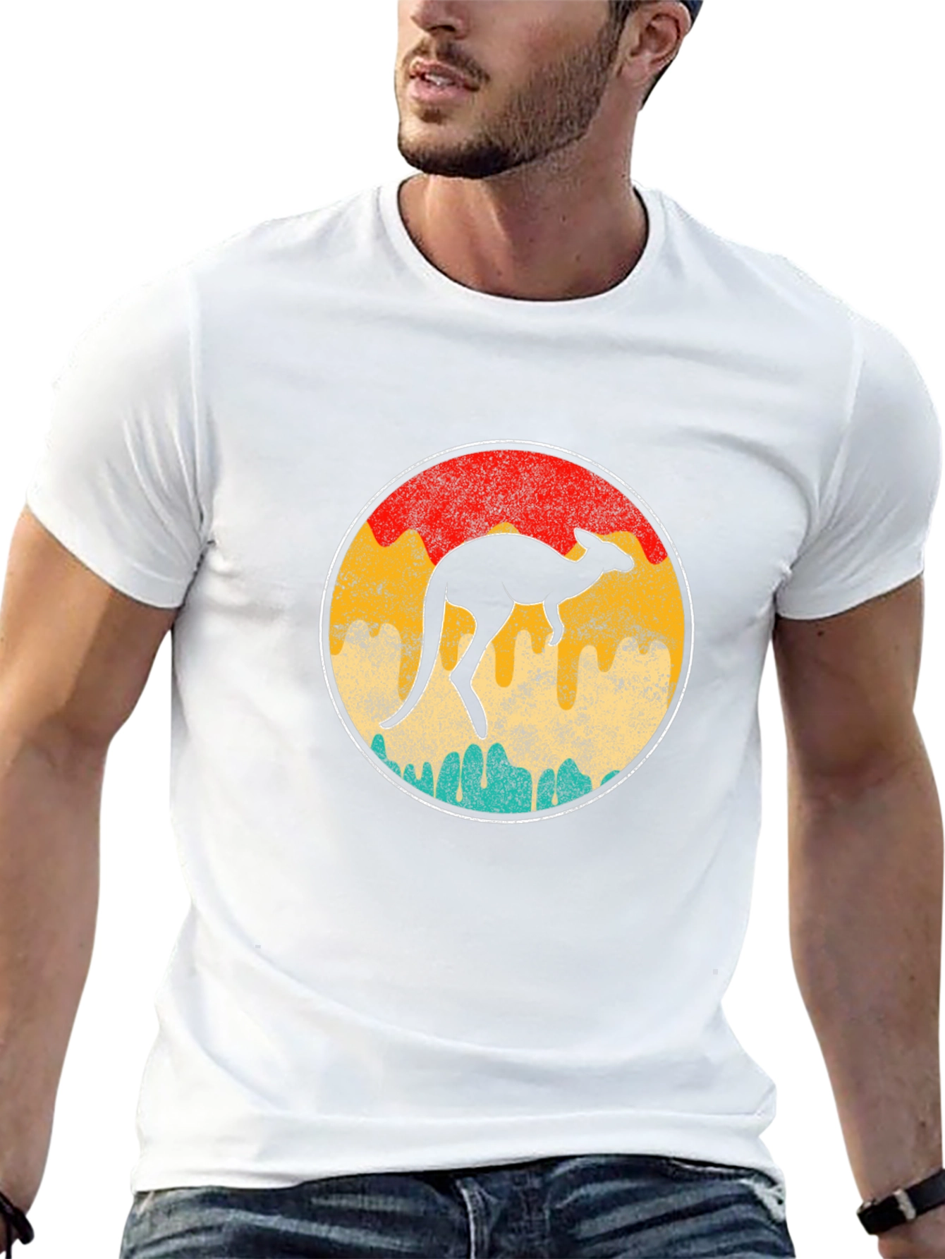 Retro Kangaroo T-Shirt - Unisex Black Tee