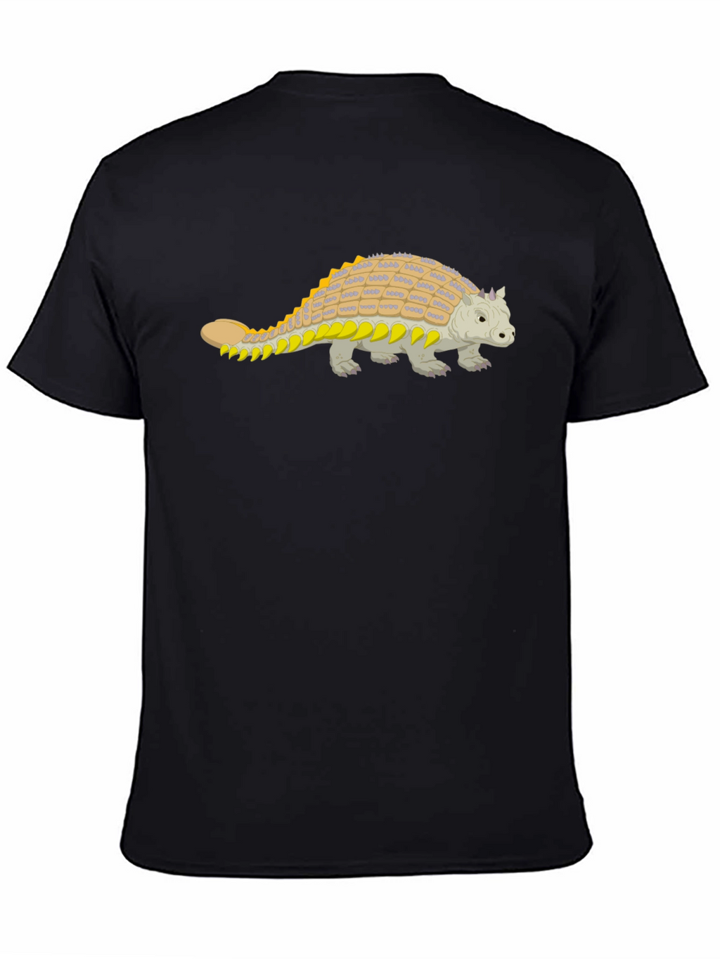 Ankylosaurus Dinosaur Graphic Tee - Black Cotton Shirt