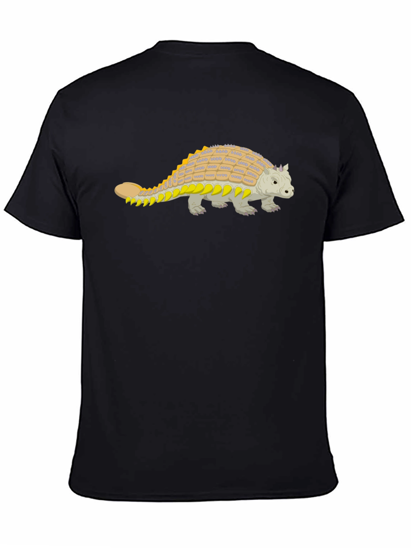 Ankylosaurus Dinosaur Graphic Tee - Black Cotton Shirt