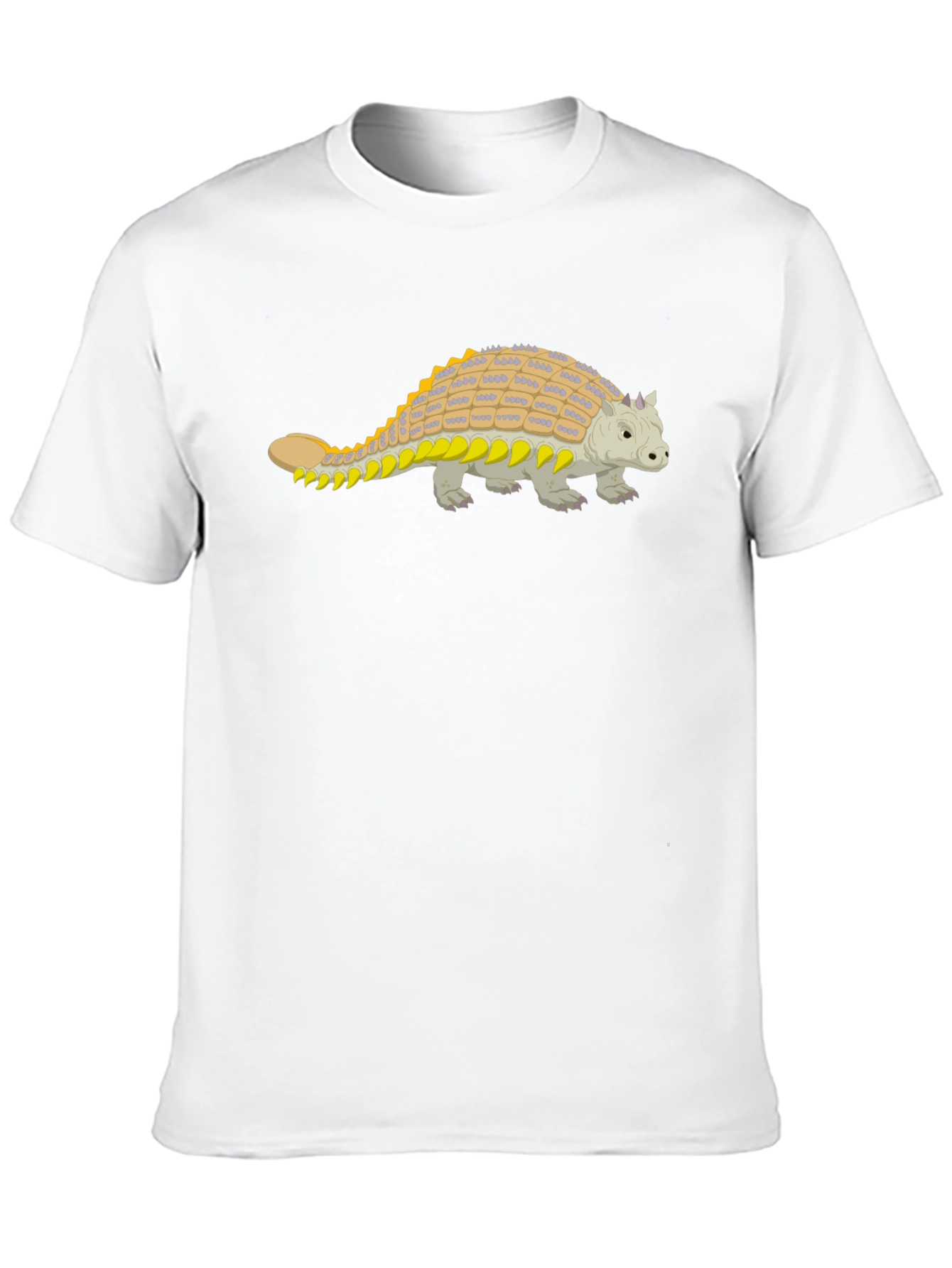 Ankylosaurus Dinosaur Graphic Tee - Black Cotton Shirt
