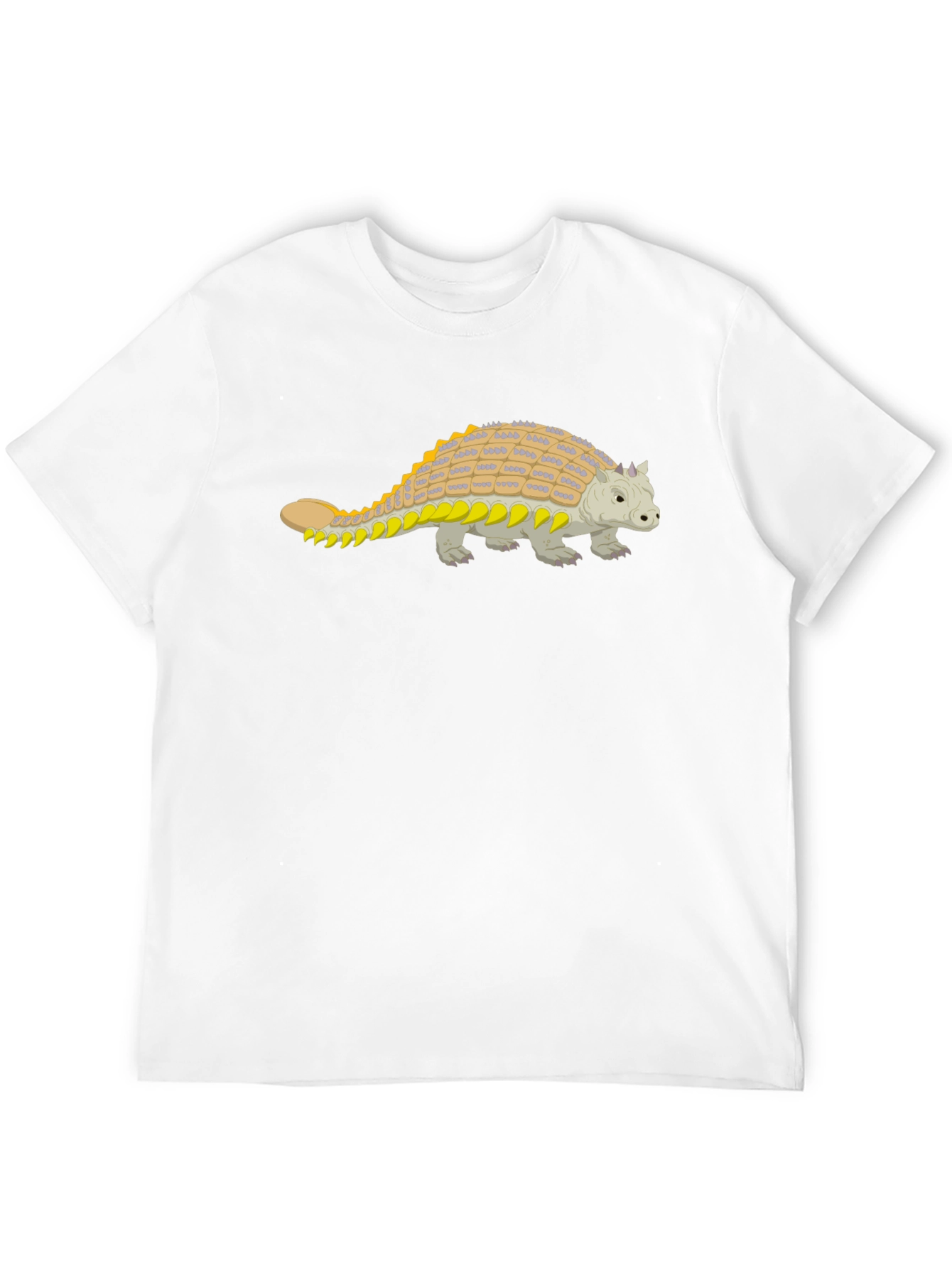 Ankylosaurus Dinosaur Graphic Tee - Black Cotton Shirt