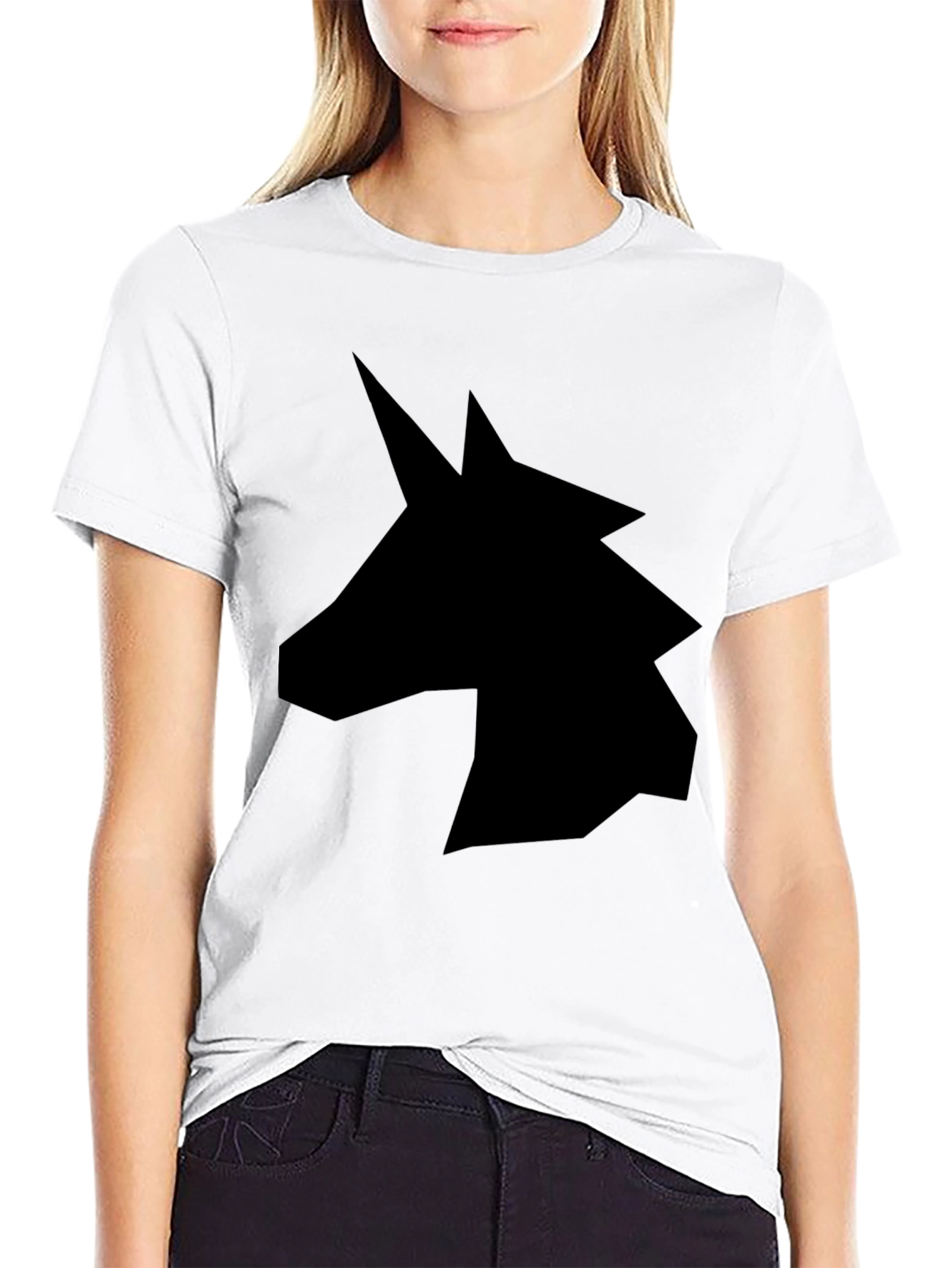 Unicorn Silhouette Graphic Tee - Black