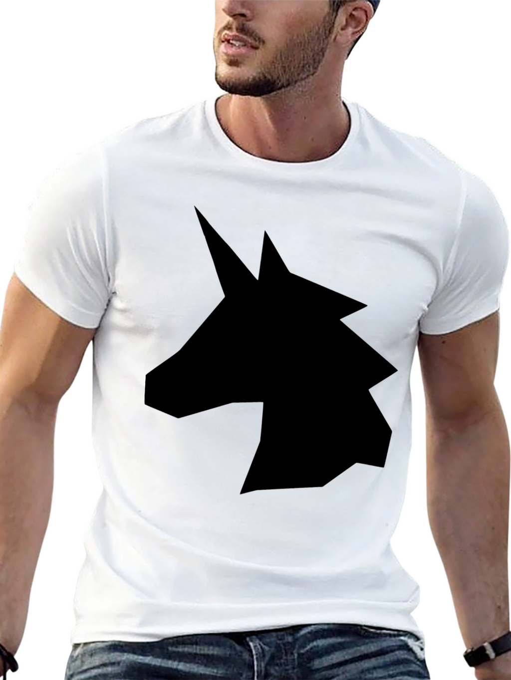 Unicorn Silhouette Graphic Tee - Black