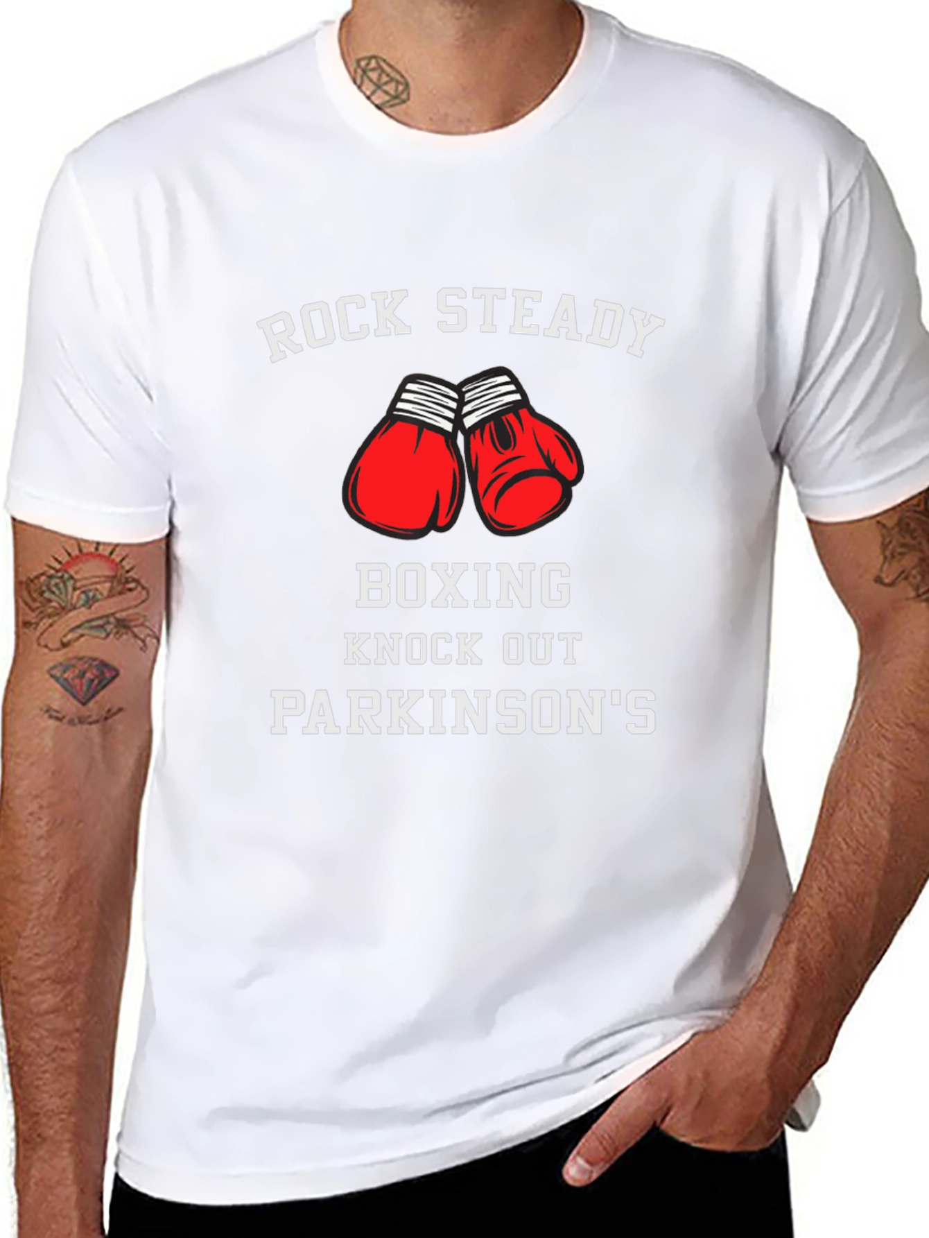 Rock Steady Boxing T-Shirt Parkinsons Knock Out