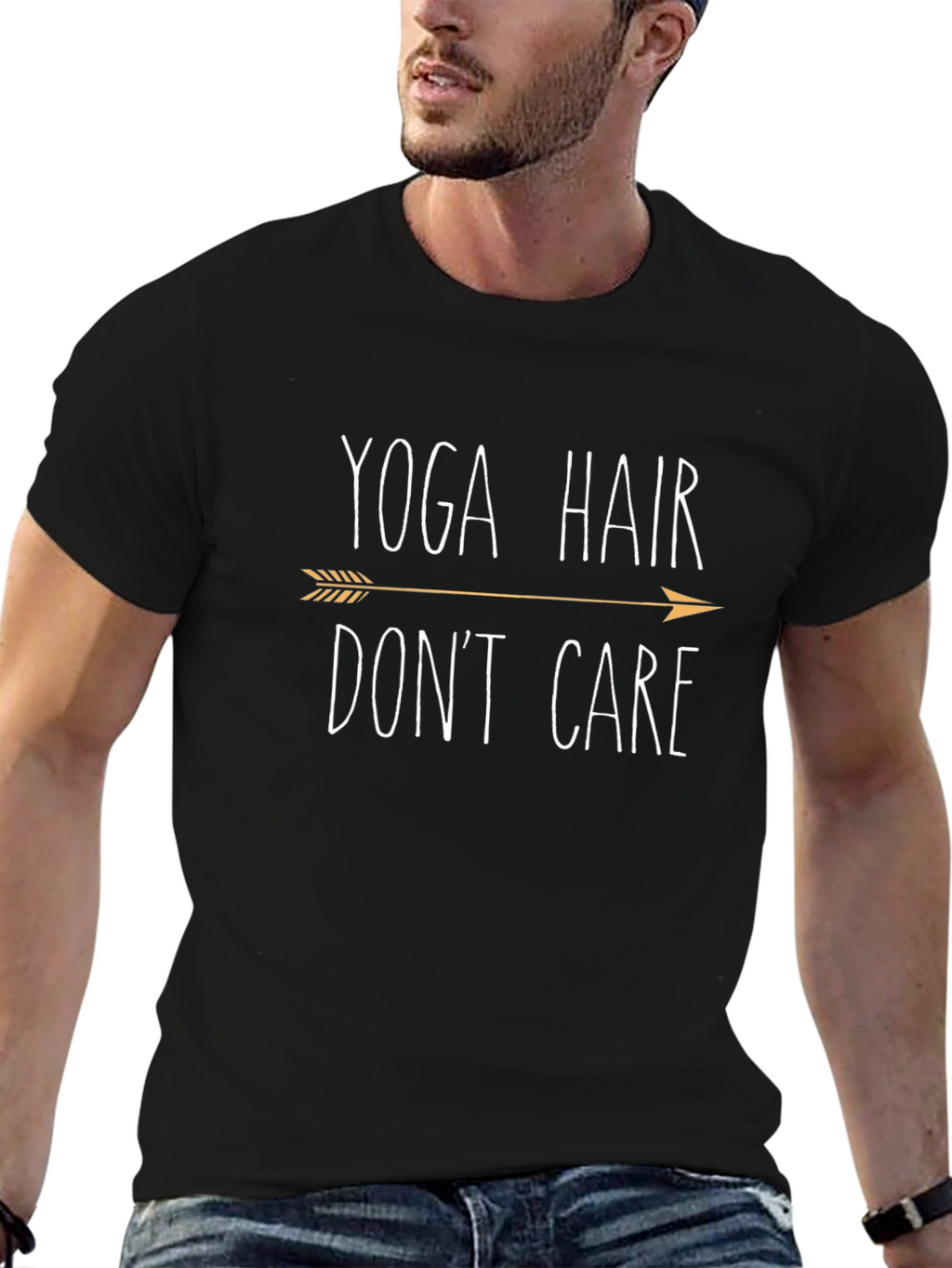 Yoga Hair Dont Care Black T-Shirt