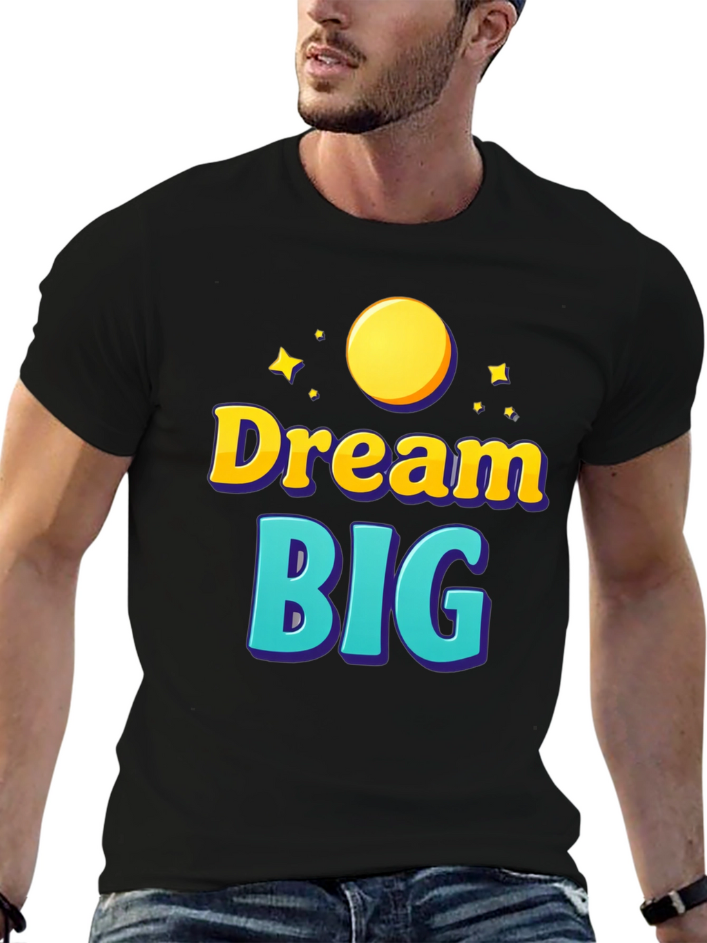Dream Big Graphic Tee - Inspirational Black T-Shirt