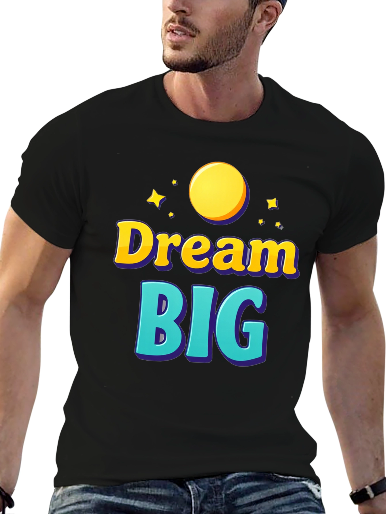 Dream Big Graphic Tee - Inspirational Black T-Shirt
