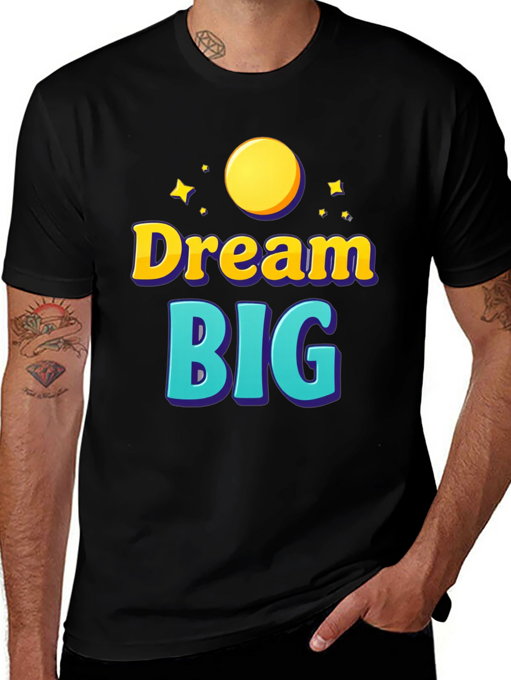Dream Big Graphic Tee - Inspirational Black T-Shirt