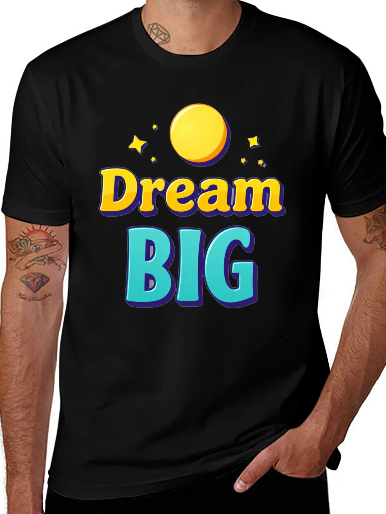 Dream Big Graphic Tee - Inspirational Black T-Shirt