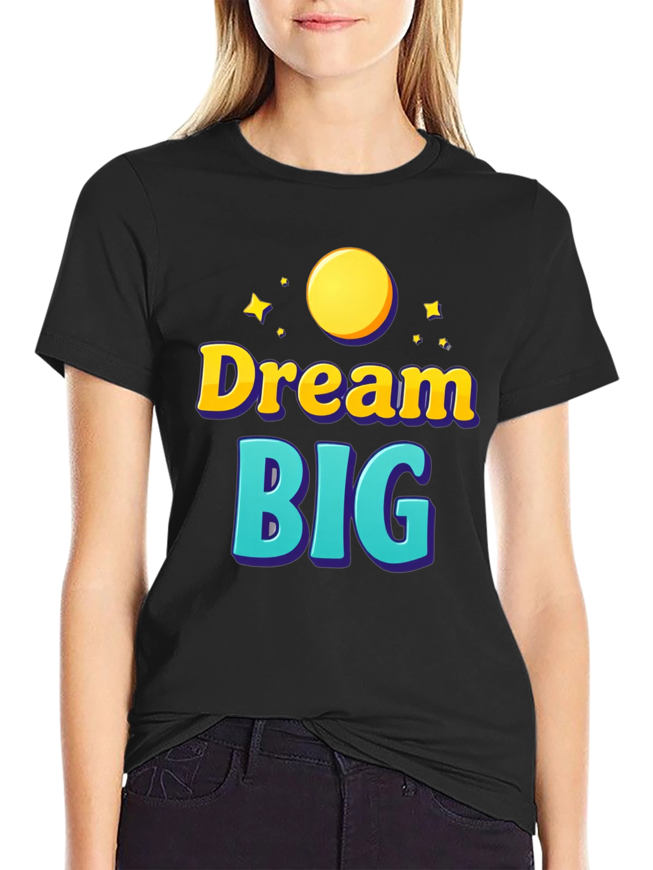 Dream Big Graphic Tee - Inspirational Black T-Shirt