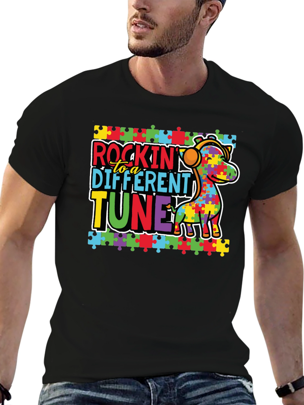 Autism Awareness Rockin to a Different Tune T-Shirt