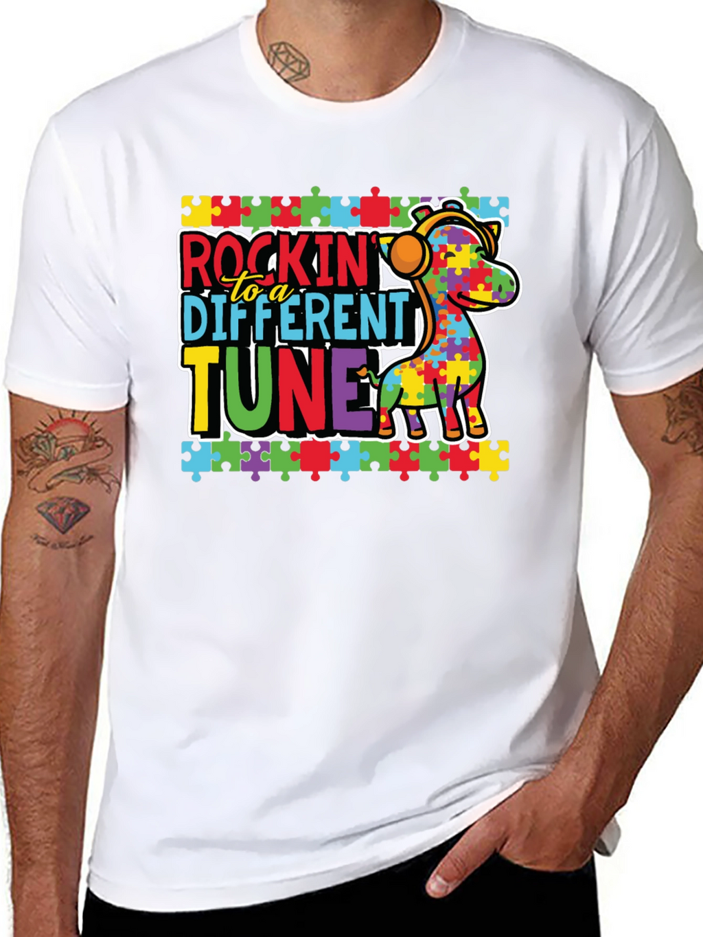 Autism Awareness Rockin to a Different Tune T-Shirt