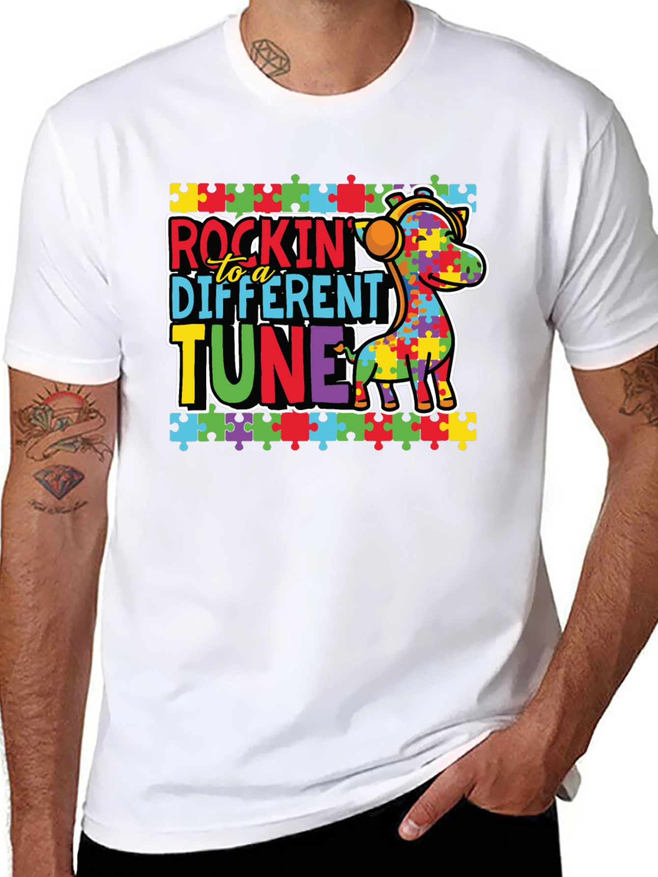 Autism Awareness Rockin to a Different Tune T-Shirt