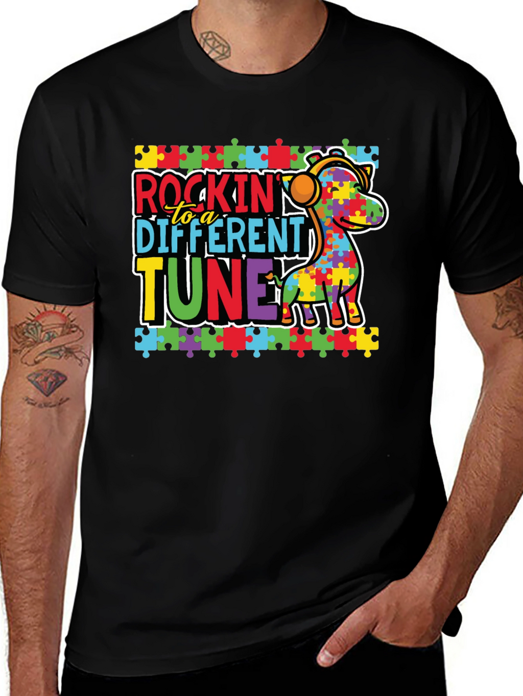 Autism Awareness Rockin to a Different Tune T-Shirt