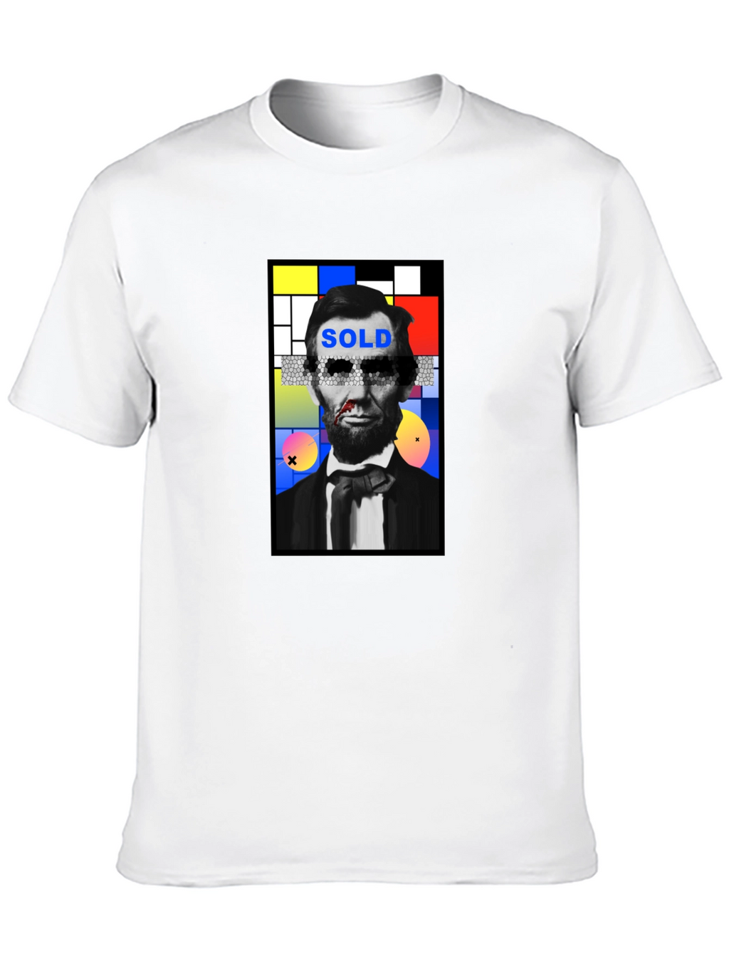 Abstract Lincoln Graphic Print Black T-Shirt