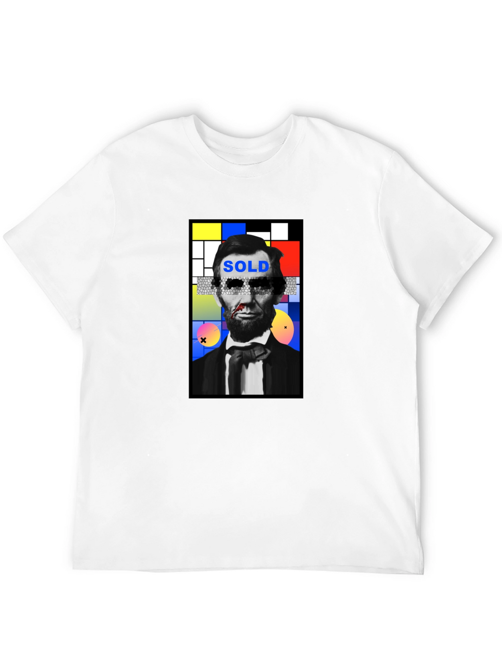 Abstract Lincoln Graphic Print Black T-Shirt