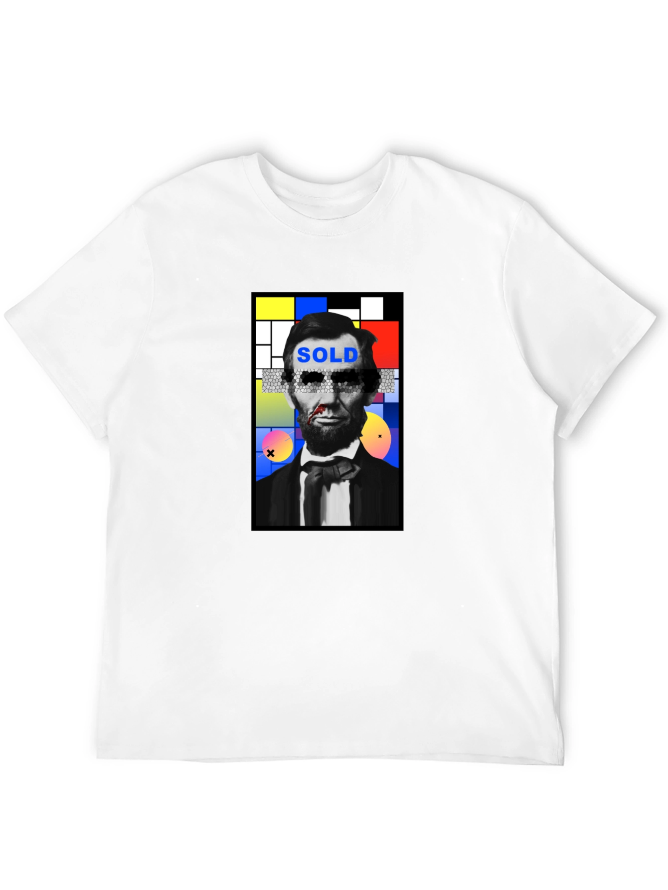 Abstract Lincoln Graphic Print Black T-Shirt