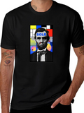 Abstract Lincoln Graphic Print Black T-Shirt