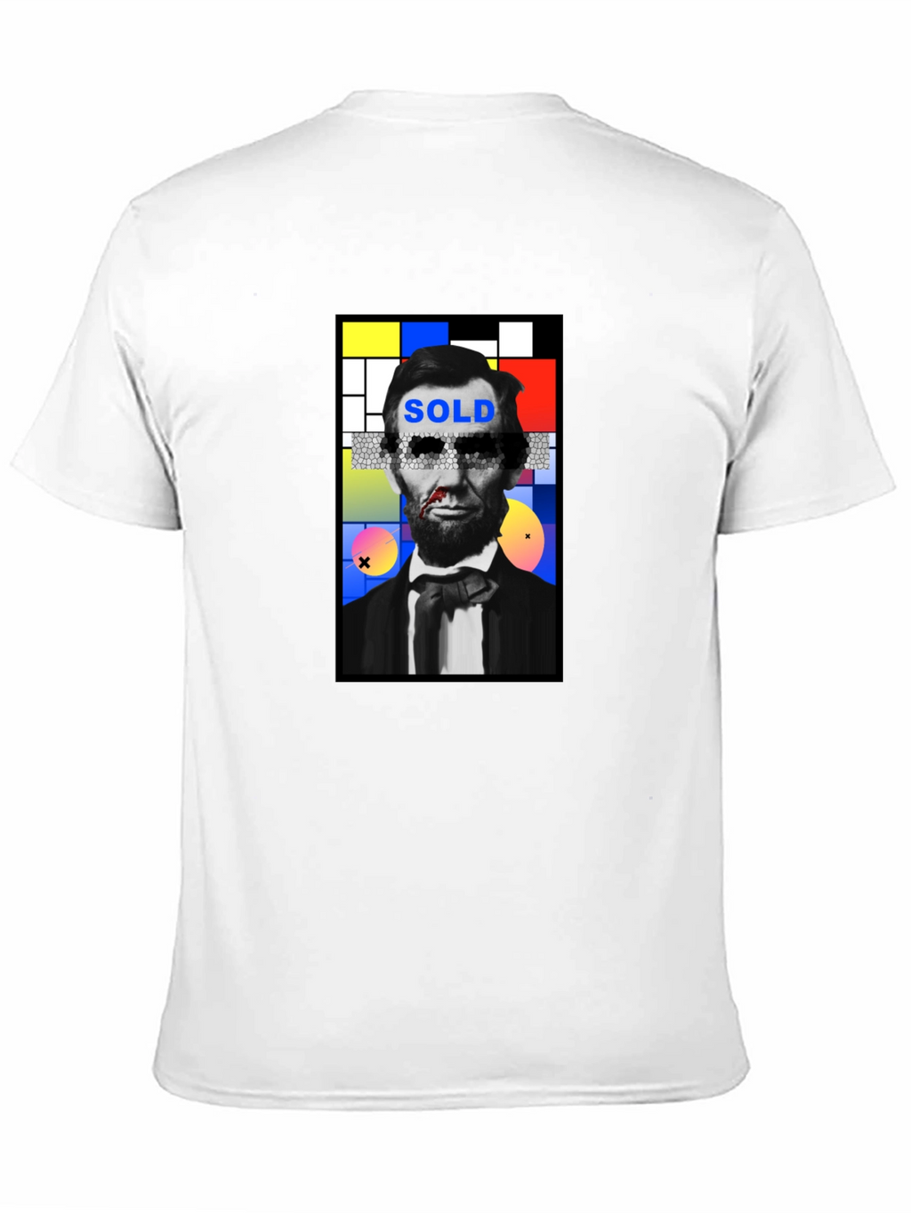 Abstract Lincoln Graphic Print Black T-Shirt