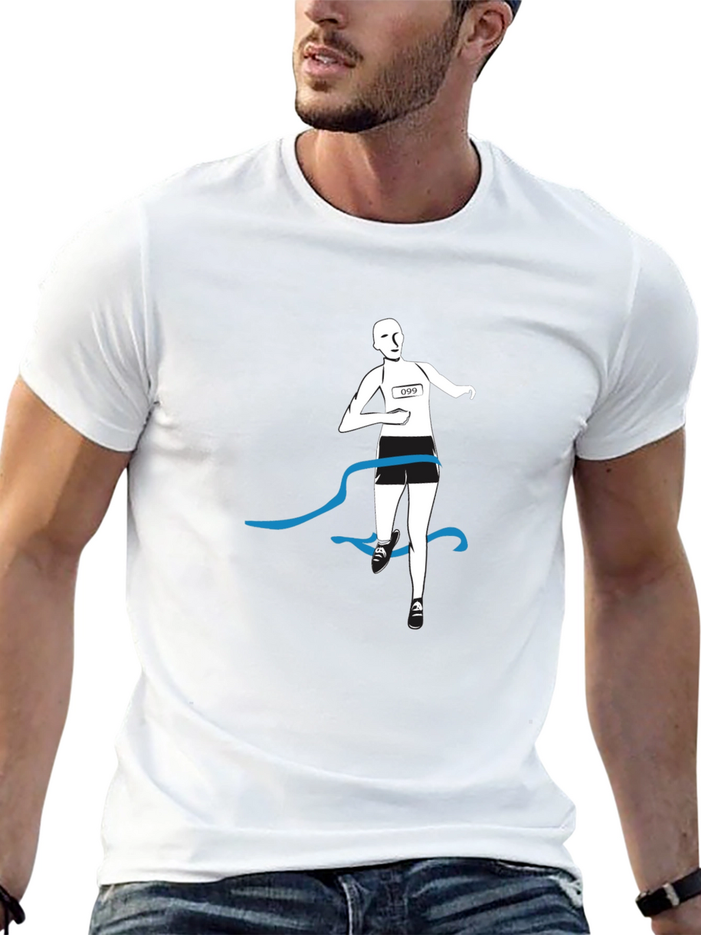 Runner Finish Line Graphic Tee - Black
