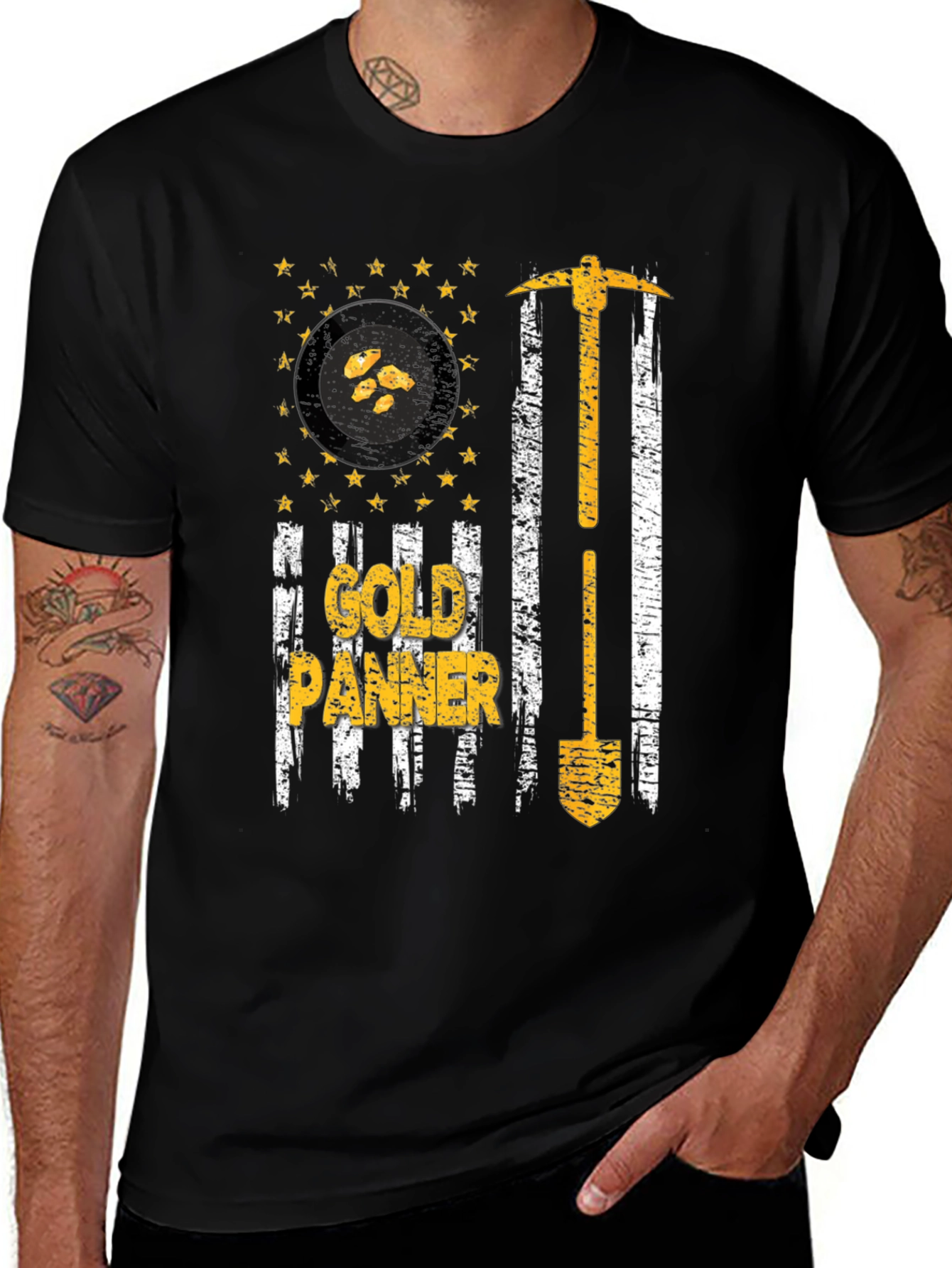 Gold Panner USA Flag T-Shirt