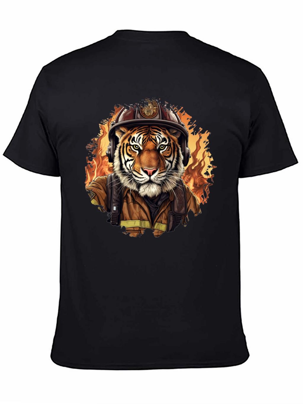 Tiger Firefighter Graphic Tee - Black