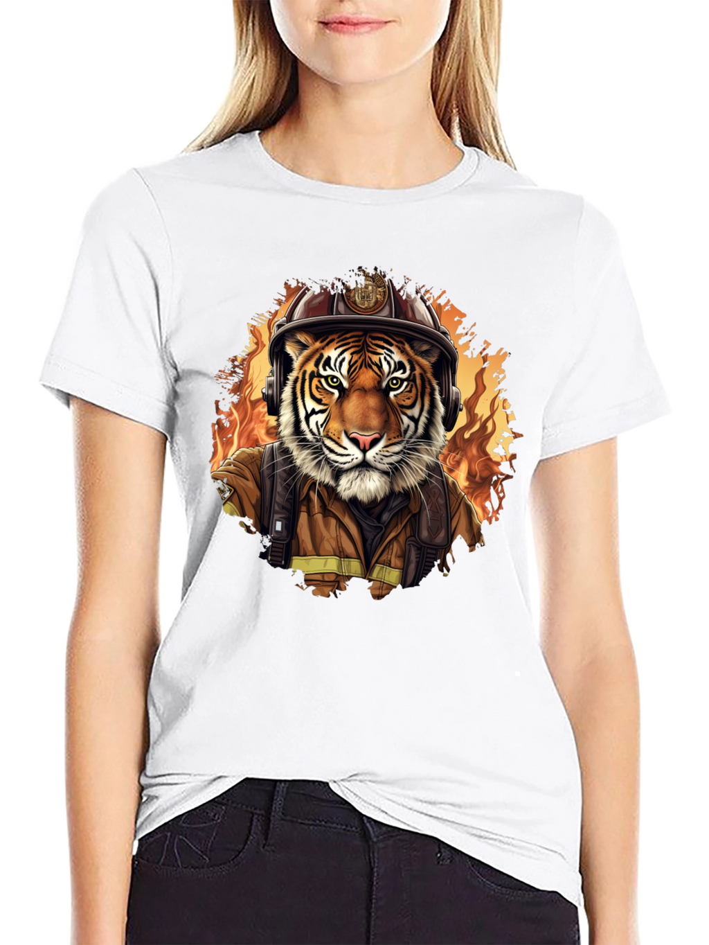 Tiger Firefighter Graphic Tee - Black