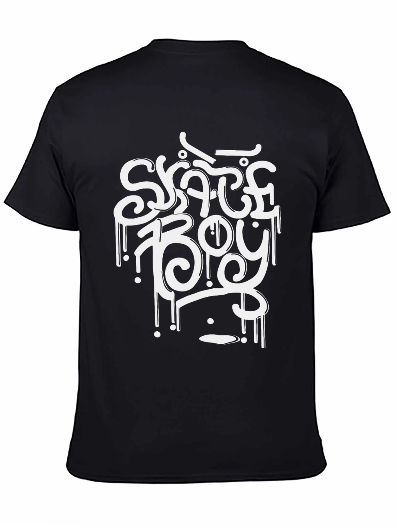 Skate Boy Black Graphic Tee - Cool & Trendy