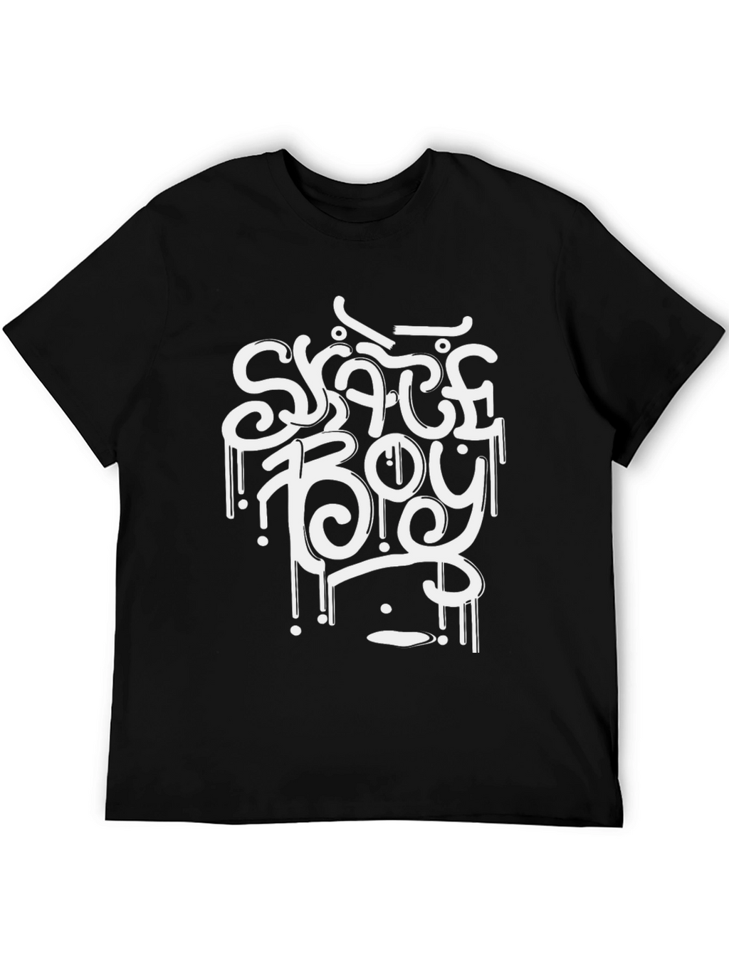 Skate Boy Black Graphic Tee - Cool & Trendy