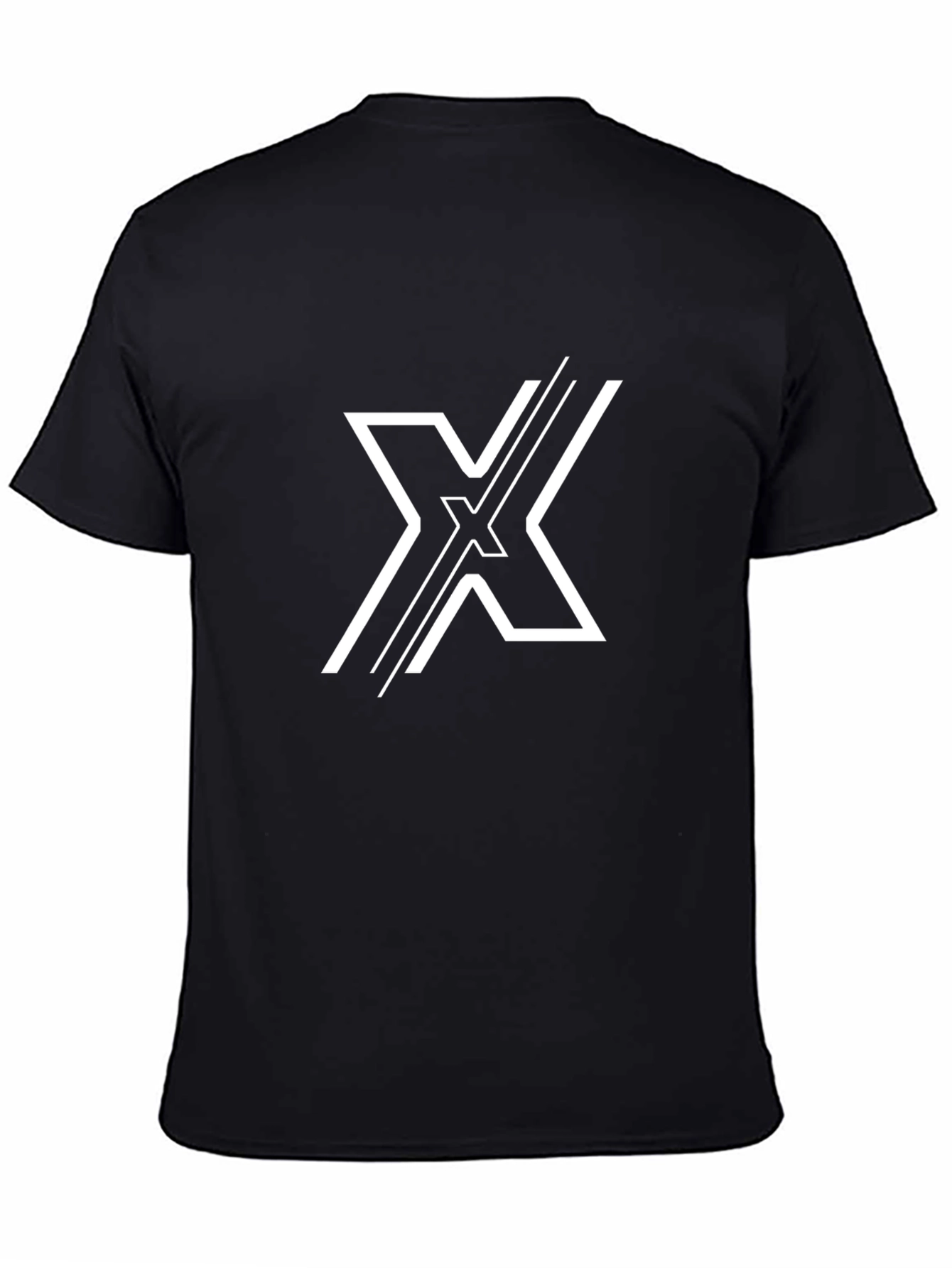 Bold Graphic Tee: Black T-Shirt with White X Design