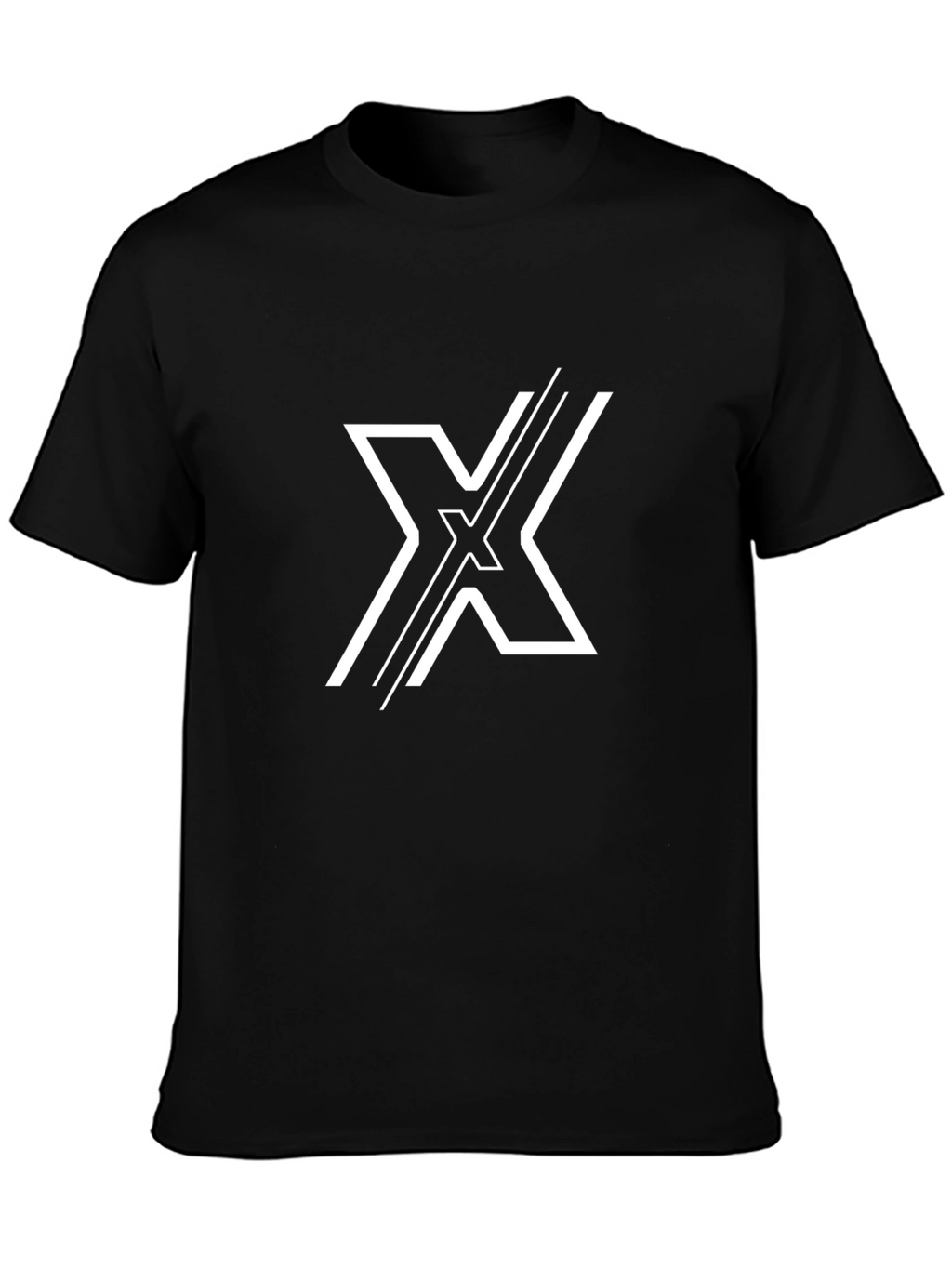 Bold Graphic Tee: Black T-Shirt with White X Design