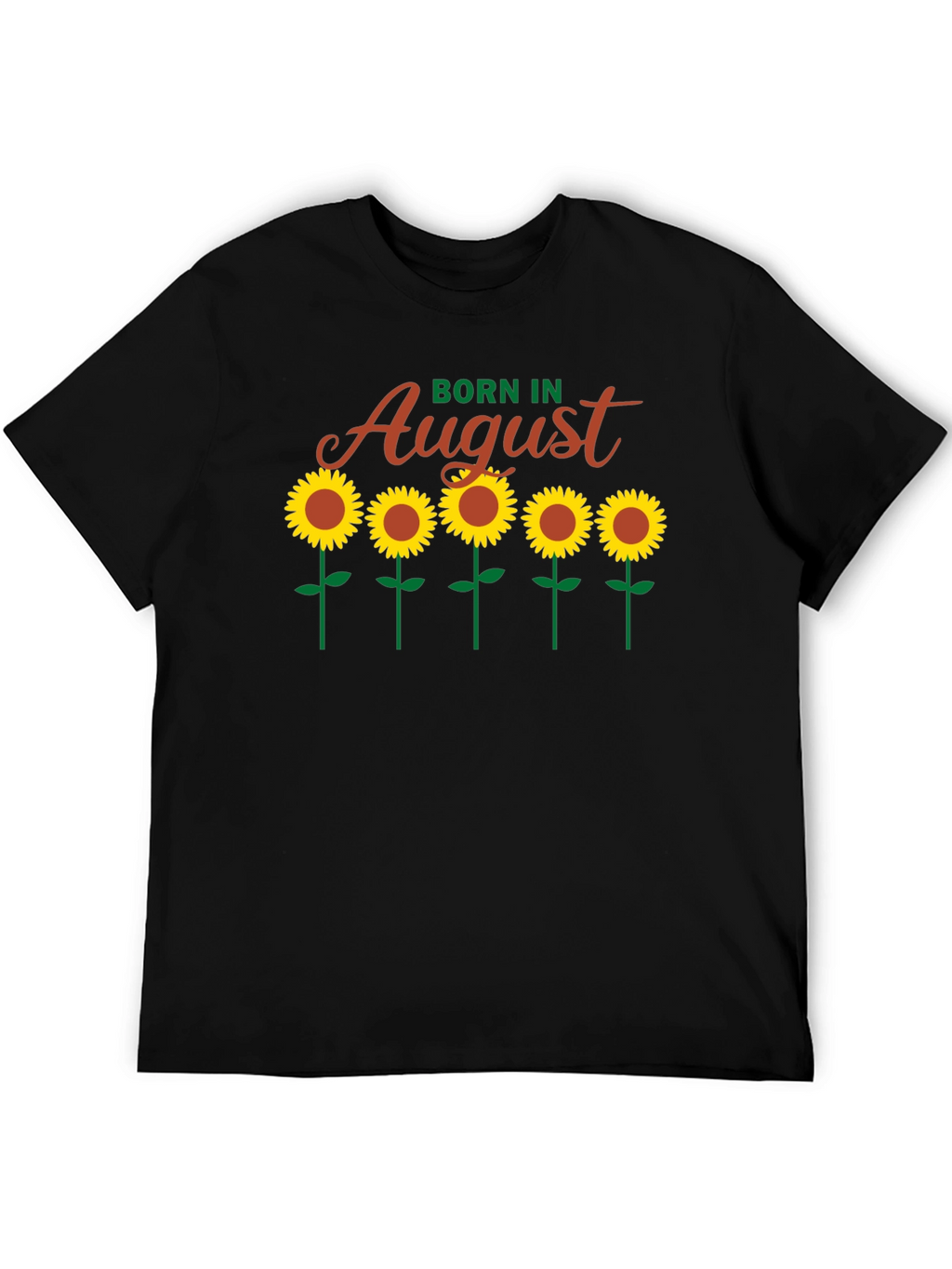 Born In August Sunflower Graphic Tee